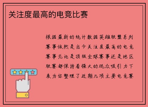 关注度最高的电竞比赛